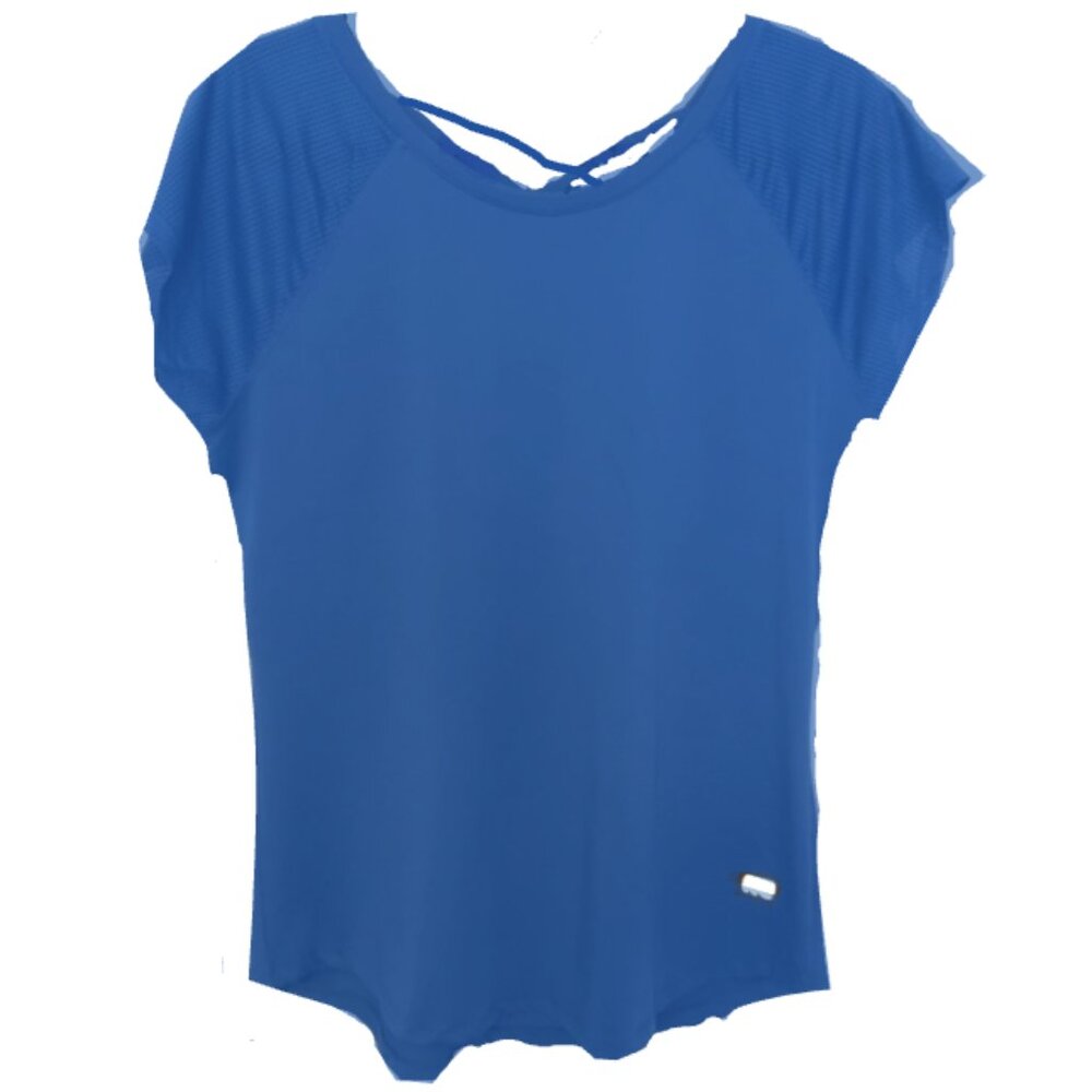 Brand New Marika V-Neck Mesh-Sleeved T-shirt